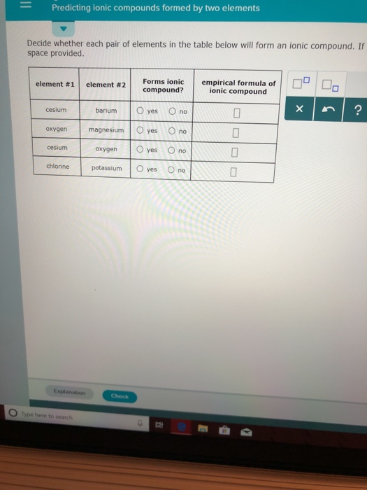 Solved Predicting ionic compounds formed by two elements