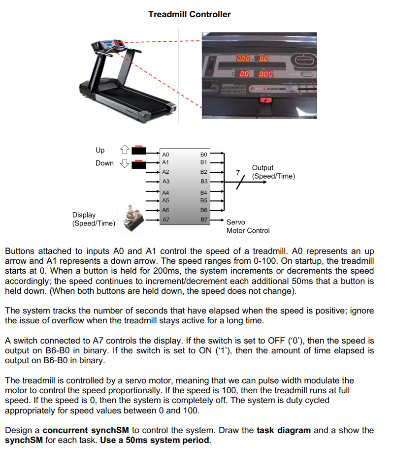 Treadmill Controller Buttons attached to inputs A0 Chegg