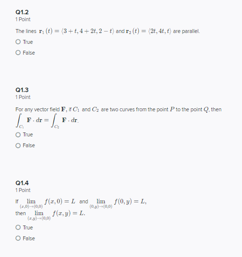 Solved Q1 2 1 Point 2t 4t T Are Parallel The Lines R Chegg Com