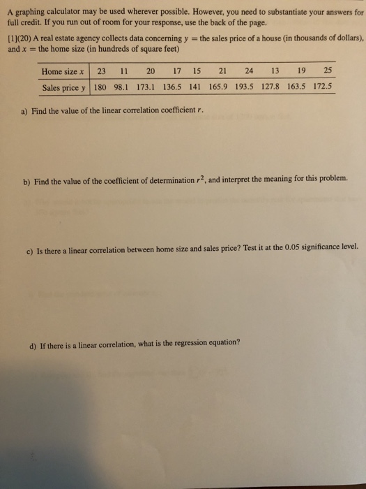 Solved A graphing calculator may be used wherever possible.