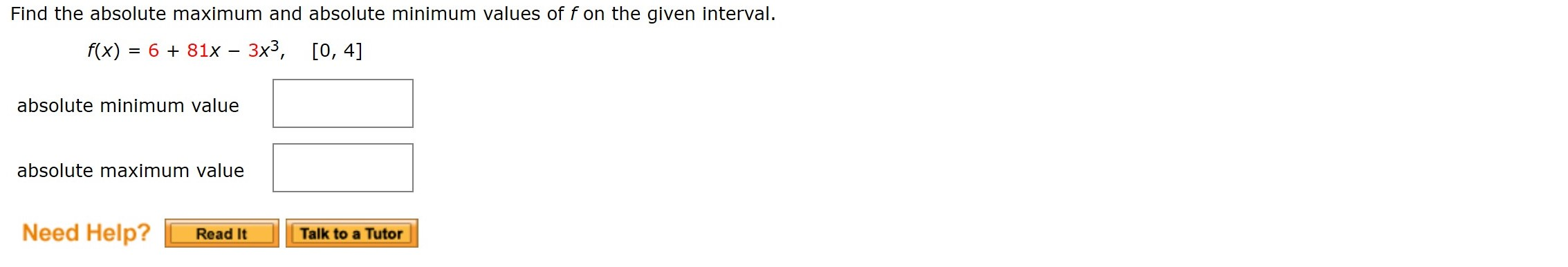 Solved Find The Absolute Maximum And Absolute Minimum Values Chegg