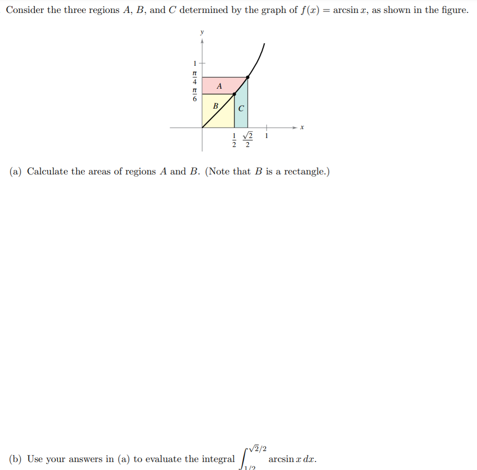 Solved Consider the three regions A, B, and C determined by | Chegg.com