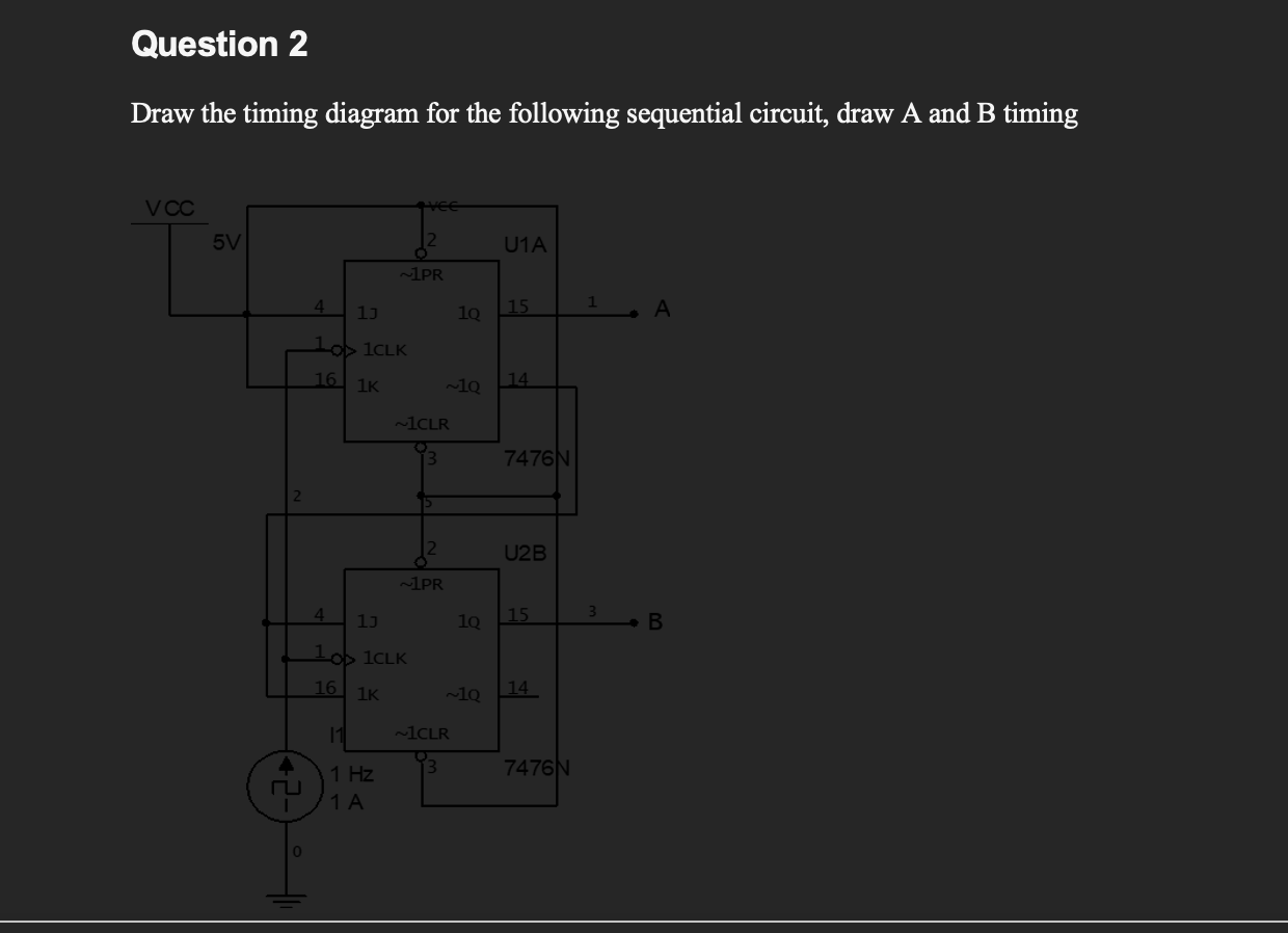 Solved Draw The Timing Diagram For The Following Sequential | Chegg.com