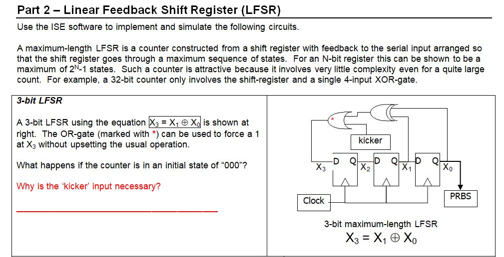 linear feedback shift register degree 4 taps