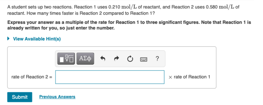 Solved A student sets up two reactions. Reaction 1 uses | Chegg.com