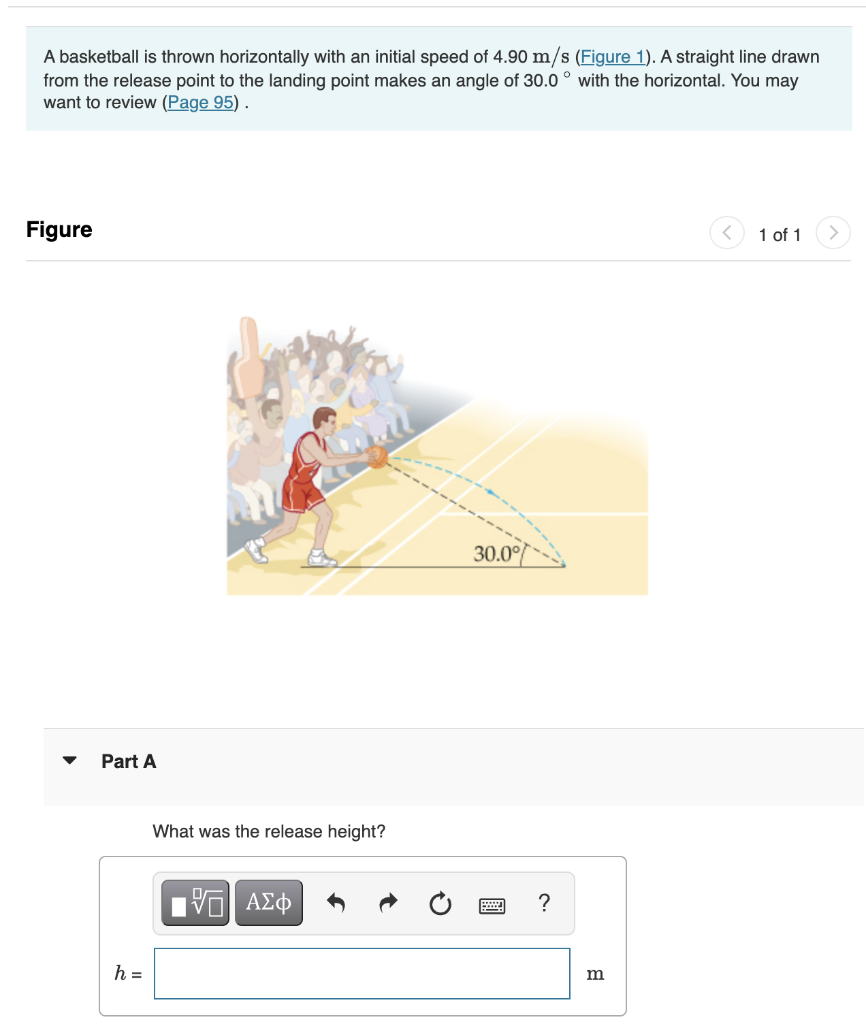Solved A basketball is thrown horizontally with an initial