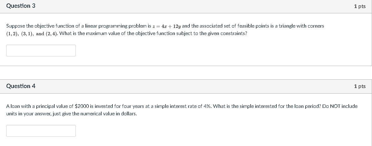 Solved Question 3 1 pts Suppose the objective function of a | Chegg.com
