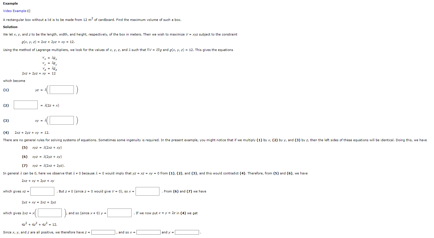 Solved Video Example (1) A rectangular box without a lid is | Chegg.com