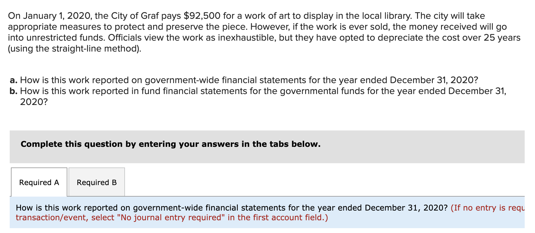 SOLVED ON JANUARY 1 2020 THE CITY OF GRAF PAYS 92 500 FOR visual data 2