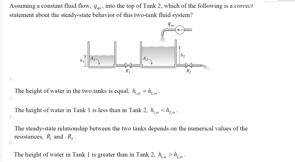 Solved Assuming a constant fluid flow, 9 mi , into the top | Chegg.com