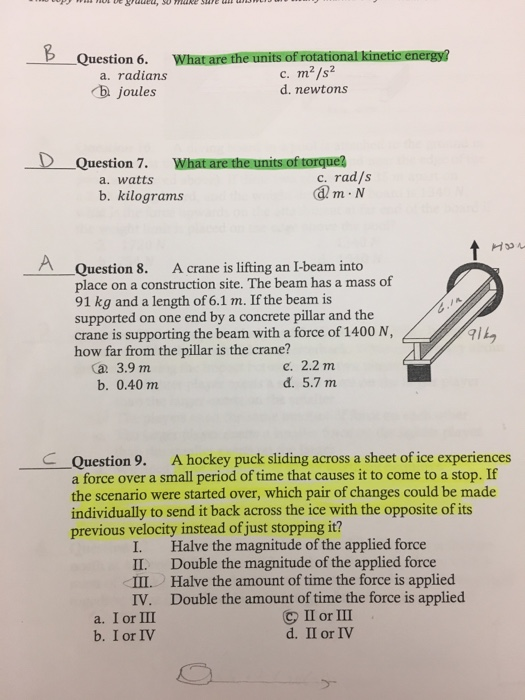 Solved Question 6. What are the units of rotational kinetic | Chegg.com