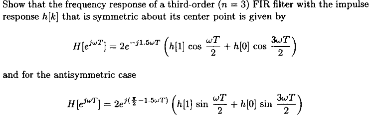 Solved Show that the frequency response of a third-order (n | Chegg.com