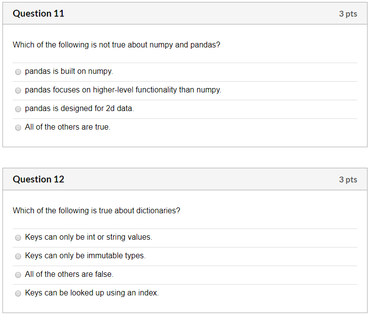 Solved Question 11 3 pts Which of the following is not true | Chegg.com