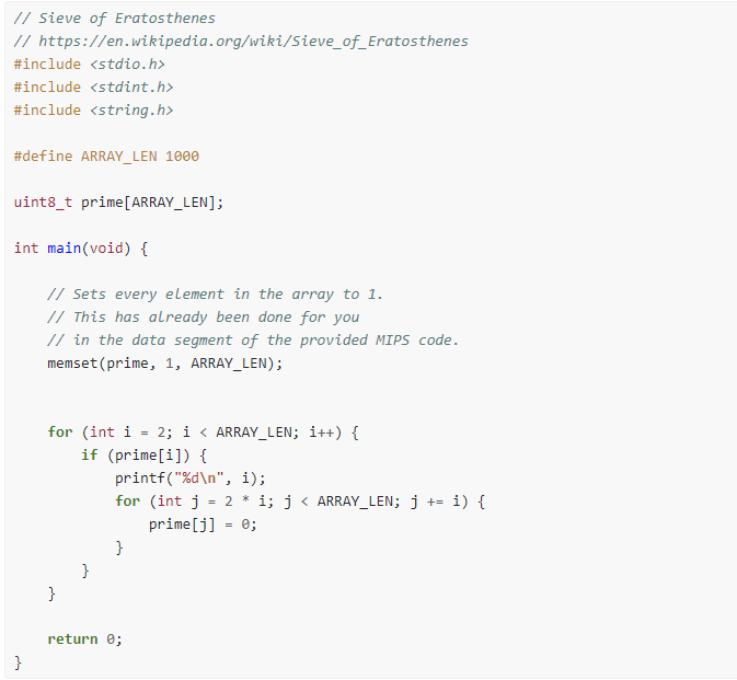 Solved MIPS Sieve In the files for this lab, you have been | Chegg.com