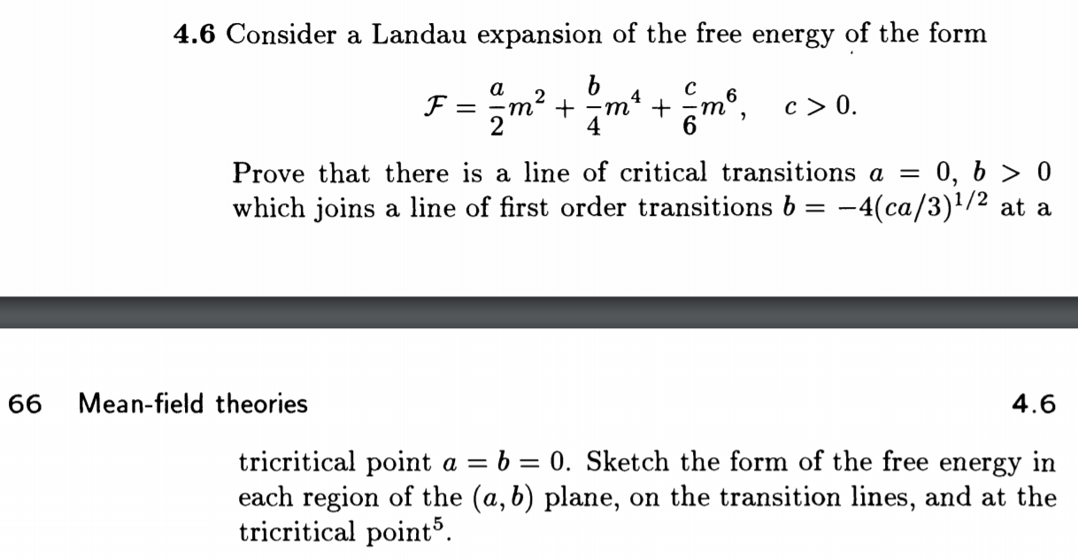 Solved 4.6 Consider a Landau expansion of the free energy of | Chegg.com