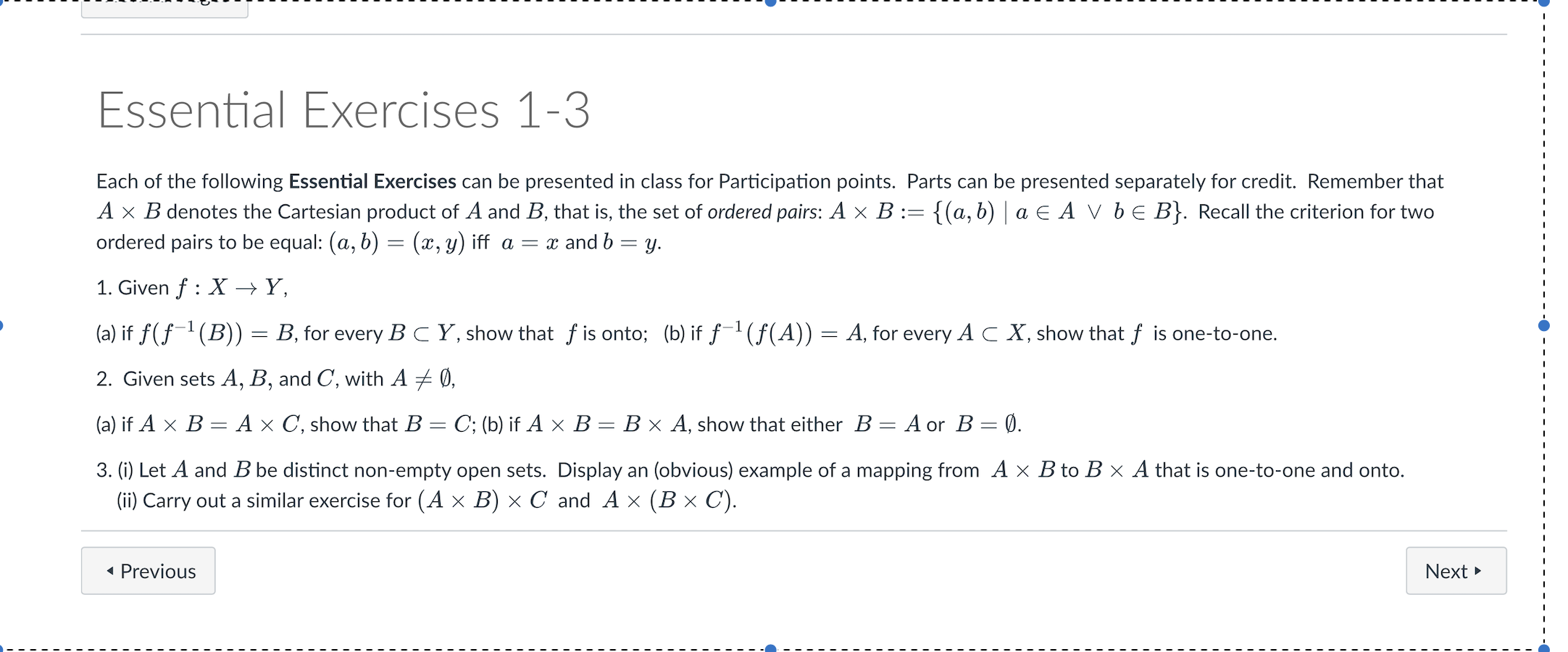 Solved Essential Exercises 1-3 Each of the following | Chegg.com
