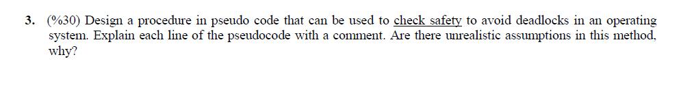 Solved 3. %30) Design a procedure in pseudo code that can be | Chegg.com