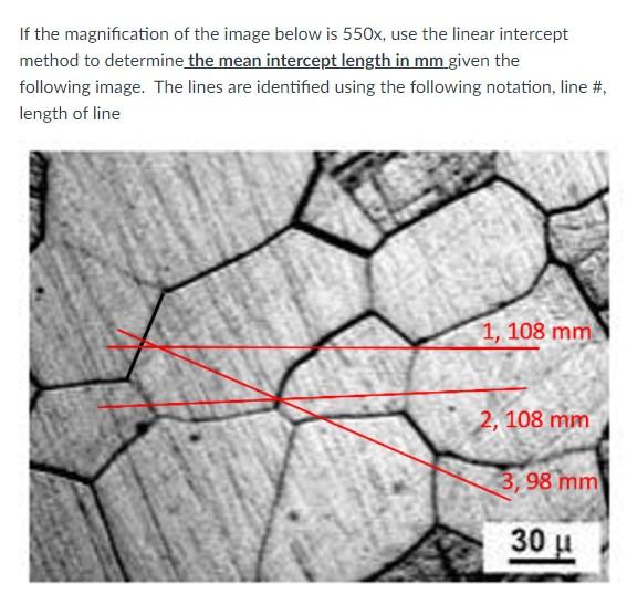 Solved If the magnification of the image below is 550x, use | Chegg.com