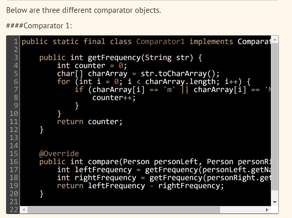 Solved For this question, we will be sorting Person objects. | Chegg.com