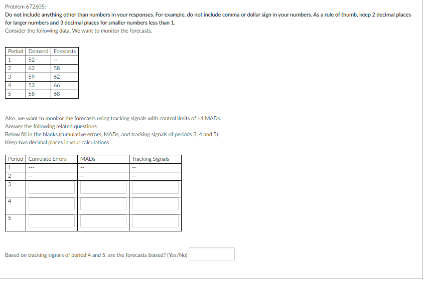 Solved Problem 672605: Do not include anything other than | Chegg.com