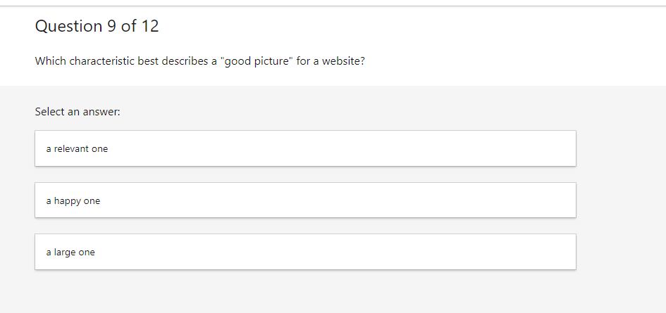 Solved Which characteristic best describes a quot good picture quot Chegg com