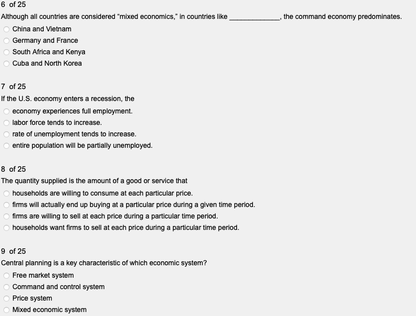 Solved the command economy predominates. 6 of 25 Although | Chegg.com