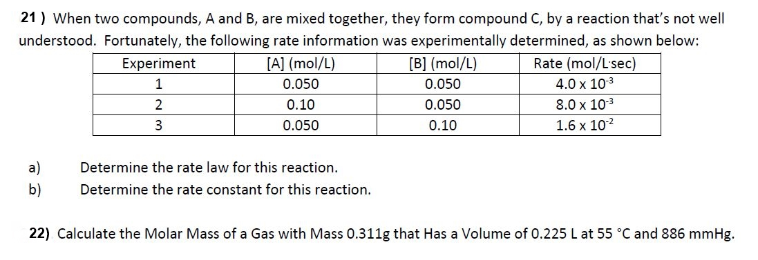 Solved 21 ) When two compounds, A and B, are mixed together, | Chegg.com