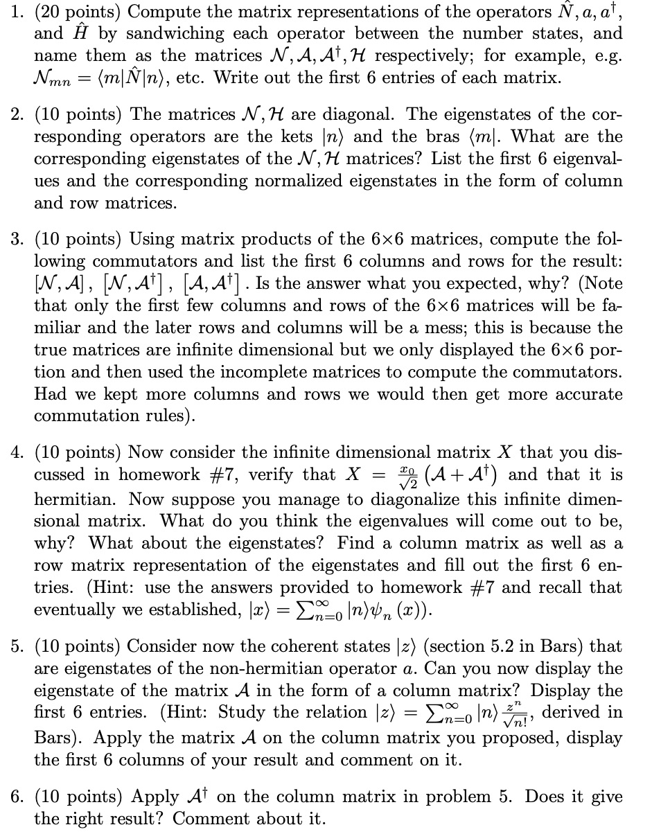 Solved 1 Points Compute The Matrix Representations Chegg Com