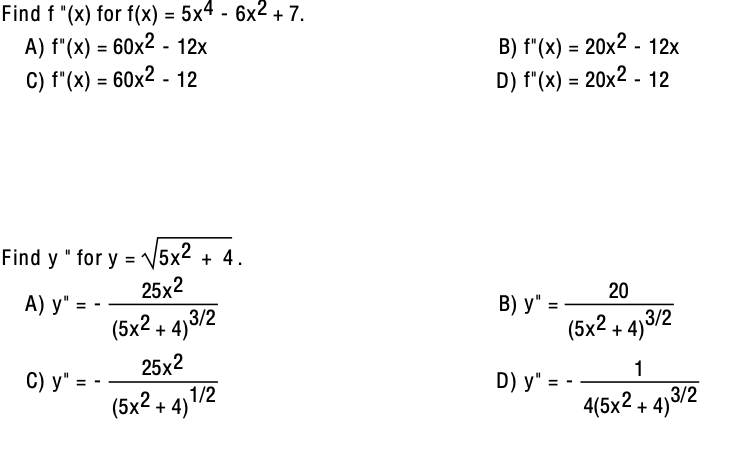 Solved Find F X For F X 4x 5 3 A F X 24x 30 Chegg Com