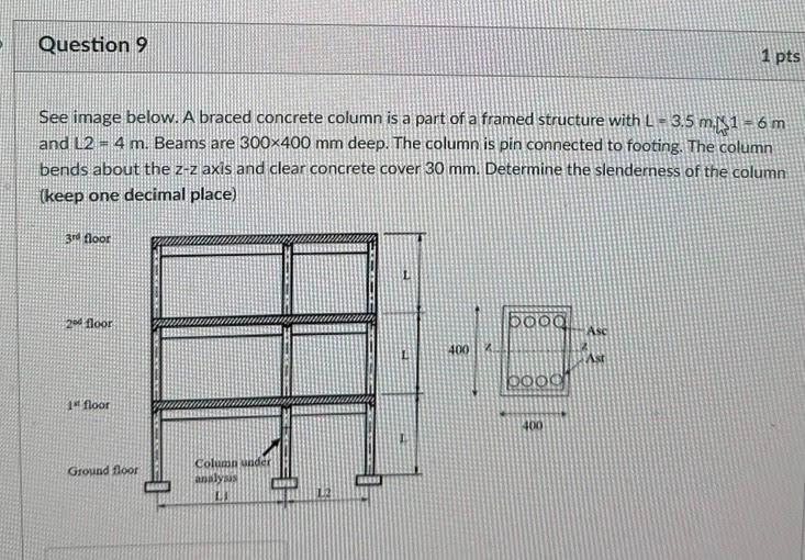 Solved See image below. A braced concrete column is a part | Chegg.com