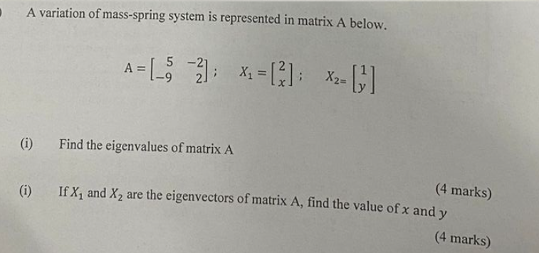 Solved A variation of mass-spring system is represented in | Chegg.com