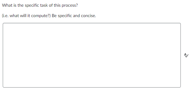 Solved What is the specific task of this process? (i.e. what | Chegg.com