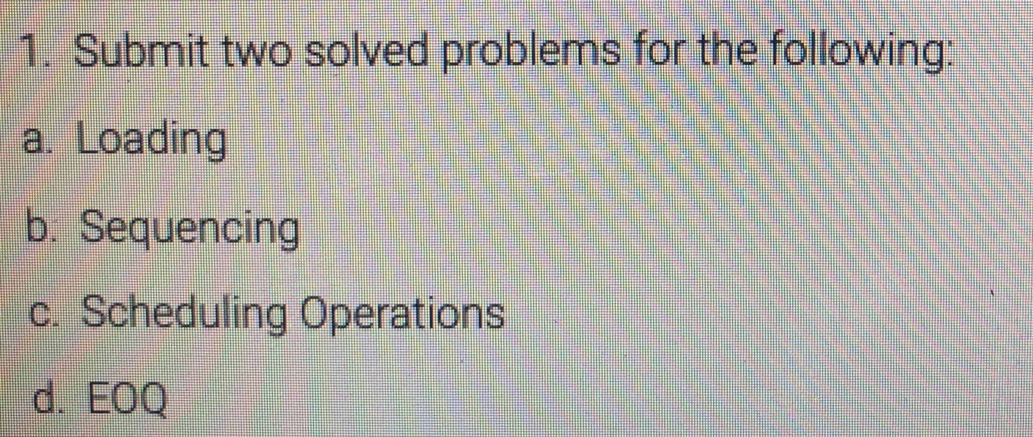 Solved 1. Submit two solved problems for the following: a. | Chegg.com
