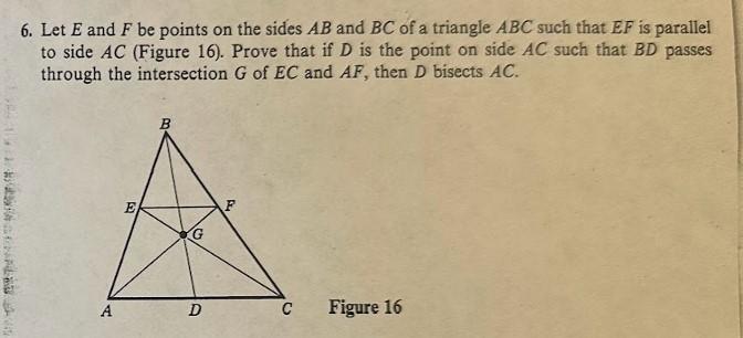 Solved 6. Let E and F be points on the sides AB and BC of a | Chegg.com