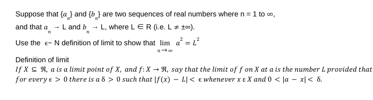 Solved Suppose that {an} and {bn} are two sequences of real | Chegg.com