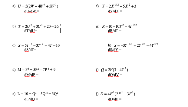 Solved A U 5 2w 4w 5w Du W F Y 2x1 3 5x2 3 Dy Chegg Com