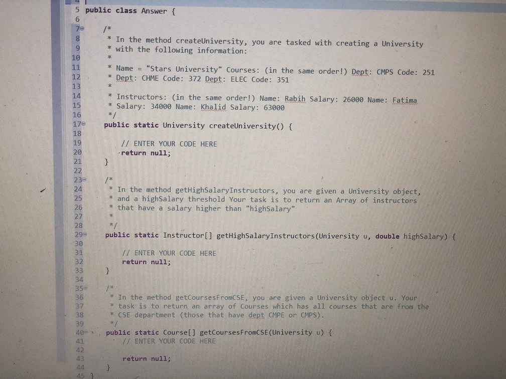 Solved 1 package part2; 2 3 public class Course { 4 5 | Chegg.com