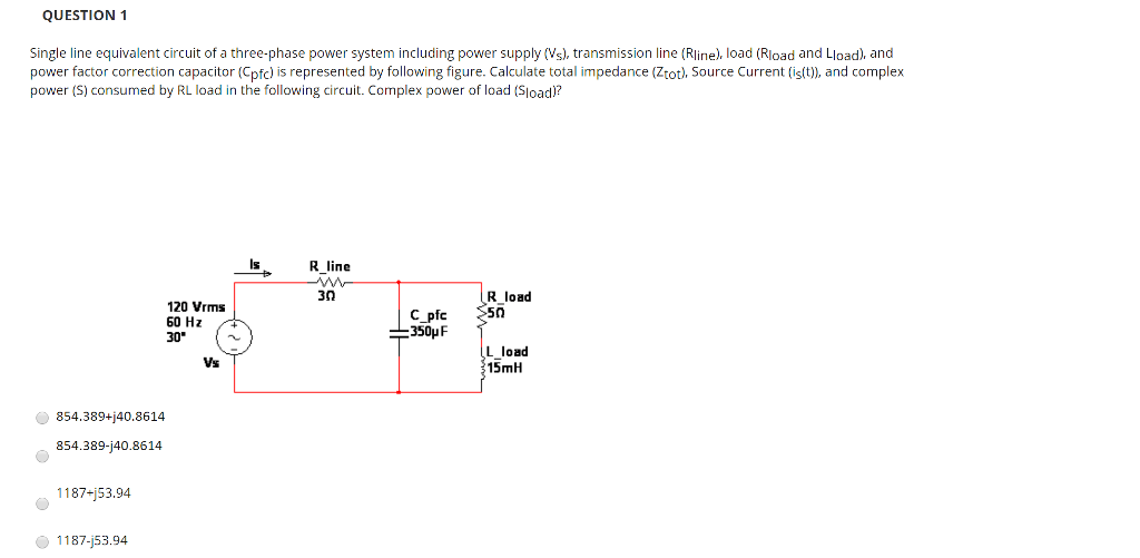 Solved QUESTION 1 Single line equivalent circuit of a | Chegg.com