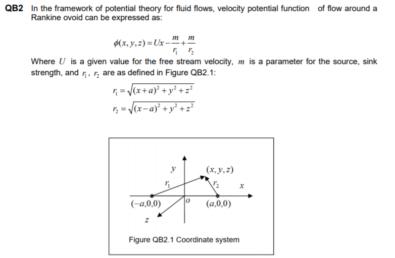 QB2 In the framework of potential theory for fluid | Chegg.com