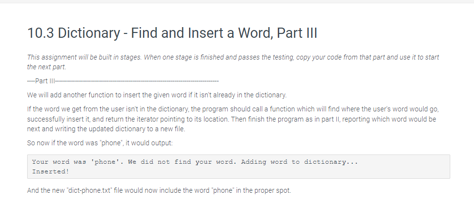 Solved This Assignment Will Be Built In Stages When One Chegg