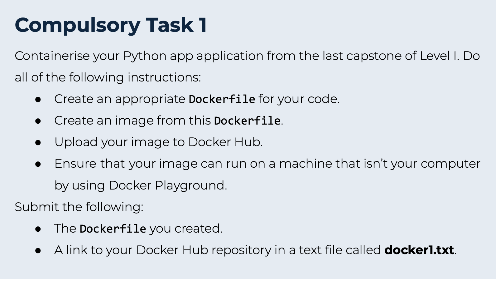 Solved Containerise your Python app application from the | Chegg.com