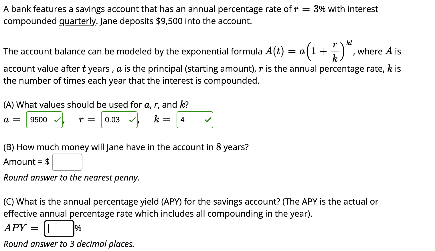Solved = A bank features a savings account that has an | Chegg.com