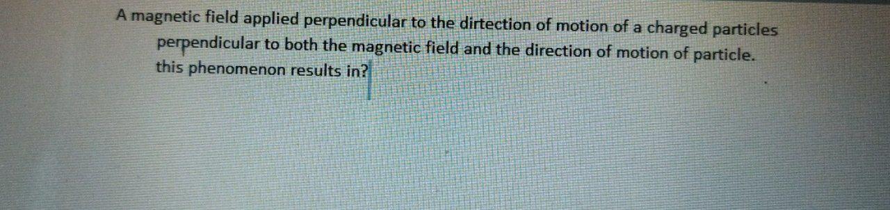 Solved A magnetic field applied perpendicular to the | Chegg.com