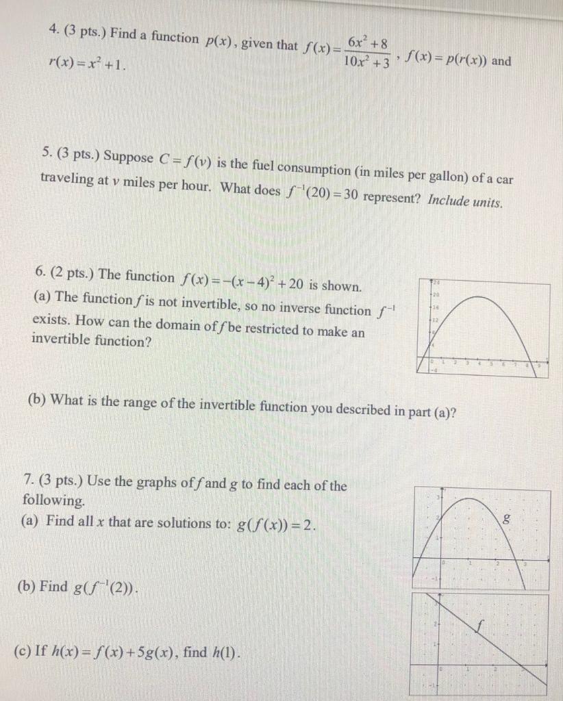 Solved 4 3 Pts Find A Function P X Given That F X Chegg Com