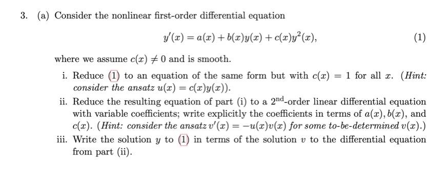 Solved 3. (a) Consider the nonlinear first-order | Chegg.com