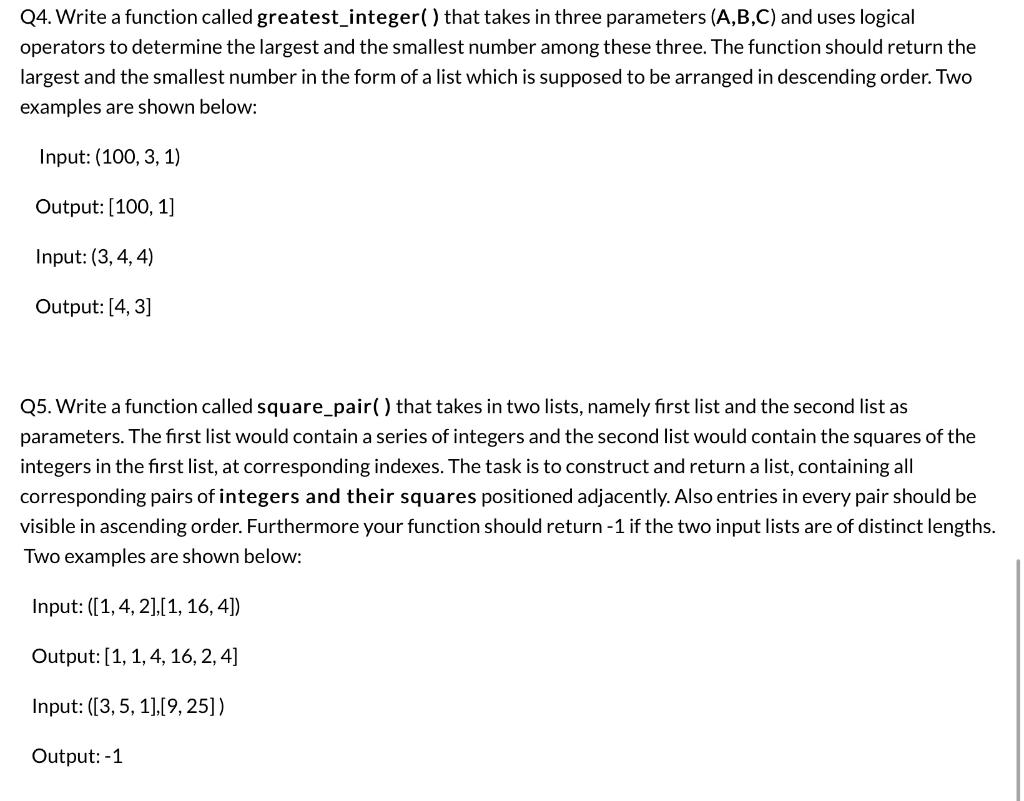 Solved - Return a list of numbers from N to 2 N+1 (maximum | Chegg.com