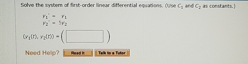 Solved Solve the system of first-order linear differential | Chegg.com