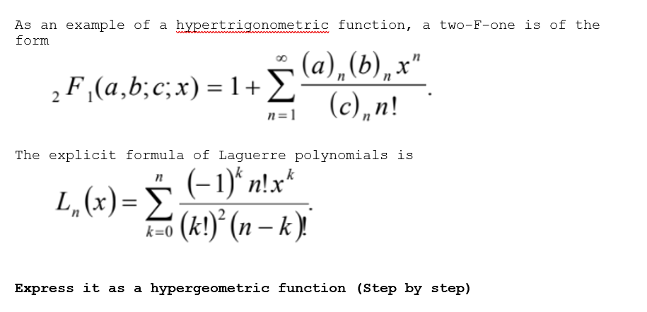 As An Example Of A Hypertrigonometric Function A Chegg Com