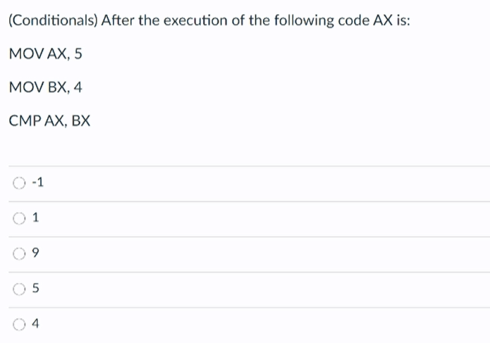 Solved (Conditionals) In the code below, the following jump | Chegg.com