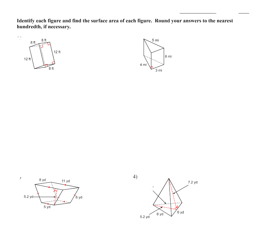 Solved Identify each figure and find the surface area of | Chegg.com